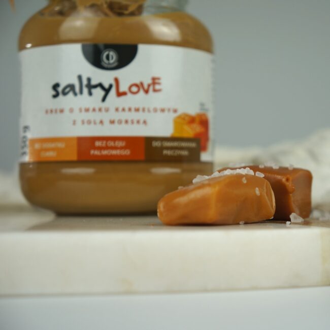 Krem bez cukru i oleju palmowego – saltyLove - krem o smaku karmelowym z solą morską 350g