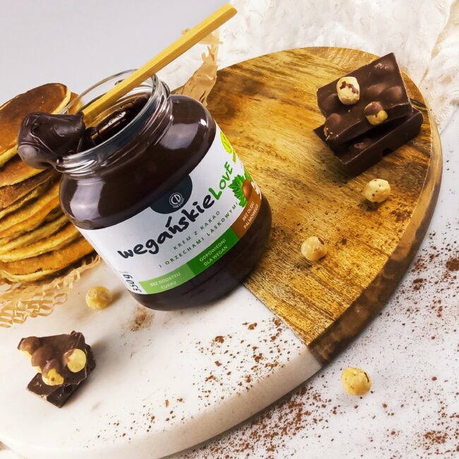 Wegański krem bez cukru i oleju palmowego - wegańskieLove orzech-kakao 350g